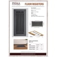 thumbnail image 2 of Prima Decorative Hardware 4" x 10" Floor Vent Cover with Damper, Cast Aluminum Register, Powder-Coated, Modern Linear Design (VR109), 2 of 8