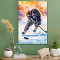 thumbnail image 2 of Irish Water Spaniel Dog Stretched Canvas Size 8x12 – Ice Hockey Canvas Print of Funny Irish Water Spaniel Dog Wall Art, Ice Hockey Sports Wall Decor, Home Decor, Dog Lover, 2 of 5