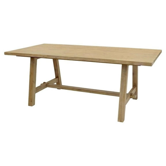 Pemberly Row Modern 79" Rectangular Wood Dining Table in Natural