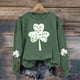 thumbnail image 2 of Gibobby Sudadera sin capucha y ocio Sudadera para correr de manga larga con cuello redondo y estampado gráfico de cuatro verde del día de San Patricio informal a la moda para (Gris, XXL), 2 of 4