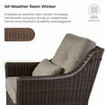 thumbnail image 6 of CHITA 3-Piece Outdoor Wicker Patio Furniture Set with Swivel Glider Chair, Outdoor Chestnut Wicker Chair with Cream Cushion, Brownish Gray, 6 of 12