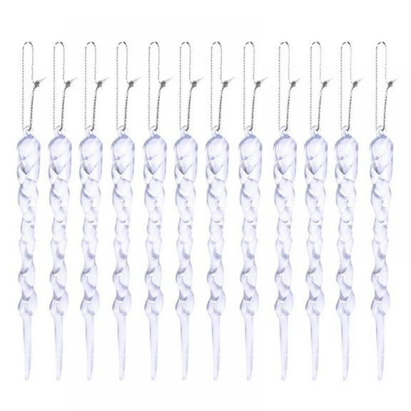 24 Pieces Plastic Icicle 5.12 inch Twisted Plastic Icicle Christmas Ornaments Icicle Decorations Christmas Tree Holiday Xmas Party Wedding Hanging
