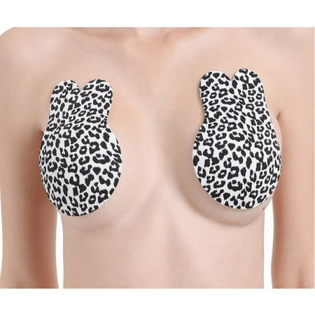 

2 Pairs Adhesive Bra Invisible Bra Sticky Bra Strapless Backless Bra Breast Lift Tape Nipple Covers for Women White leopard