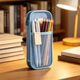 thumbnail image 2 of QuanTara Large Capacity Mesh Pencil Case, Transparent Zippered Pen Pouch, Multipurpose Stationery Bag for Office Organizer, Makeup & Coins (9"), 2 of 6