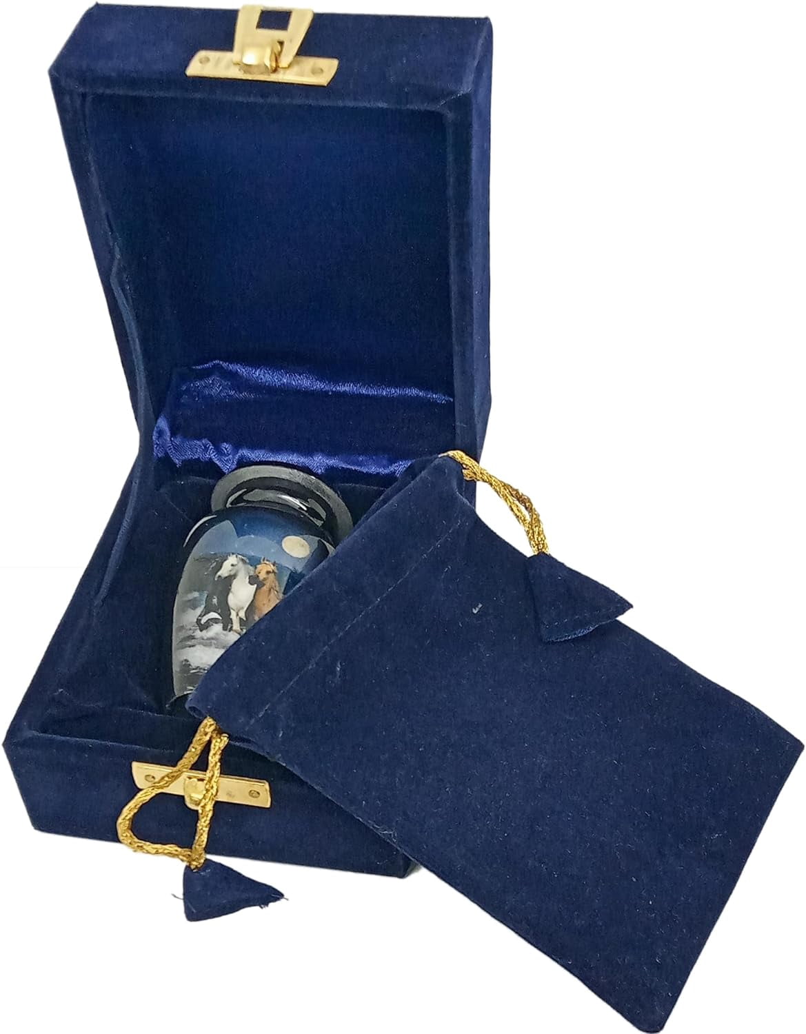 UR Keepsake Urn –Three Runnig Horses Keepsake Cremation Urn for Human Ashes with Velvet Box & Velvet Bag-Mini Keepsake Urn - Affordable Keepsake Urn (3 cu.in)