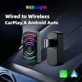 thumbnail image 2 of Car RGB Light USB Plug And Play 2 en 1 Caja Inalámbrica CarPlay o Android Auto para Radio de Automóvil con CarPlay con Cable o Auto, 2 of 5