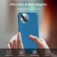 thumbnail image 5 of [5 in 1 for iPhone 12 Mini case 5.4, with 2 Pack Screen Protector + 2 Pack Camera Lens Protector, Liquid Silicone Slim Shockproof Protective Phone Case [Microfiber Lining] (Navy Blue)………, 5 of 12
