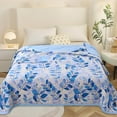 thumbnail image 5 of Qocolhg Summer Quilts for Adults Kids, Air Conditioning Quilt, Washed Cotton Cooling Blankets for Hot Sleepers, Sofa Bedding Soft Coverlet Lightweight Cooling Quilts for All Season, 39x59 inch,Blue, 5 of 5