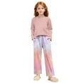 thumbnail image 7 of NAISIBABY Girls Outfit Set, Long Sleeve T Shirt and Tie-Dye Pants Soft Comfort Home Clothes 2-Piece Pink 13T, 7 of 7