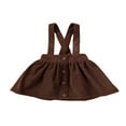 thumbnail image 1 of PENGXIANG Enfants en Bas Âge Bébé Filles Sangle Velours Côtelé Ensemble Robe Robe Vêtements Bouton Solide Mini Robes, 1 of 6