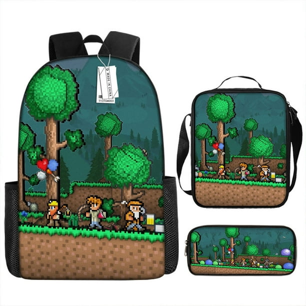 Set de mochilas Terrarias Cartoon Kids School, 3 piezas, anime