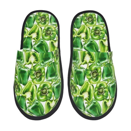 

House Slippers for Women Men - Bell Pepper funny Warm Non-slip Mens Womens Slippers Cozy Slip-on House Shoes Bedroom Outdoor Indoor Slippers for Men