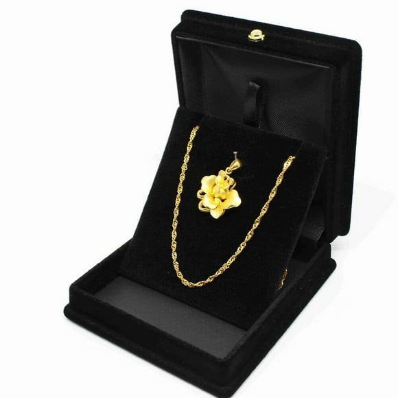 Caja organizadora para exhibir joyas, collares y cadenas (negra)
