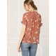 thumbnail image 5 of INSPIRE CHIC Top De Blusa Campesina De Manga Corta Con Volantes Y Cuello Con Lazo Floral Para Mujer Coral S, 5 of 6