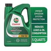 Castrol GTX High Mileage 5W-30 Synthetic Blend Motor Oil, 5 Quarts