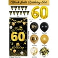 thumbnail image 2 of BIRLON 60th Birthday Decorations, Men and Women Birthday Party Supplies, Happy Birthday Poster and Pennants, Black Balloon, Gold Balloon, Happy Birthday Printed Balloon(Black Gold), 2 of 5