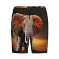 thumbnail image 4 of Naloa Elephant Sunset in Kenya Men's Short Pajama Pants, Lounge Comfort Shorts with Elasticized Waistband and Side Pockets - 4X-Large, 4 of 9