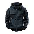 thumbnail image 1 of Hommes Mode Décontractée Blouse à Manches Longues à Fermeture Éclair Multi-Poches Chandails en Molleton, 1 of 4