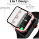 thumbnail image 2 of 2 Piezas Compatibles con Caja Apple Watch Series 1/2/3 38mm, [Cobertura Completa] Protector de Pantalla de Vidrio Templado Antirrayas + Funda Protectora de Parachoques de PC para iWatch Series 1/2/3 38mm - Rosa Rojo Verde, 2 of 5