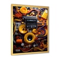 thumbnail image 2 of Designart "Eclectic Musical Collage I" Fashion Framed Wall Art - Modern Yellow Jukeboxes Entryway Framed Wall Art Print, 2 of 6