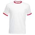 thumbnail image 1 of Fruit Of The Loom - Camiseta de manga corta con bordes de diferente color para hombres (Blanco/Rojo), 1 of 2