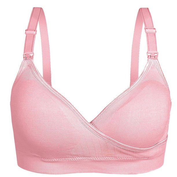 Ropa interior para amamantar Sujetador de lactancia con hebilla cruzada y abertura frontal sin costuras para mujeres embarazadas Sujetador push-up ajustado para lactancia posparto