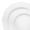 White with Silver, variant on Smarty 7.5" White with Gold Rim Round Blossom Disposable Plastic Salad Plates 120ct