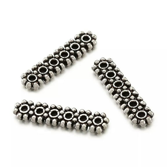 U8MO 50xTibetan Silver 6-Hole Spacer Bars Jewelry Making Rectangle Nickel Free 20x5mm