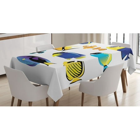 

Ocean Animal Decor Tablecloth Types of Sea Creature with Atlantic Cod Bonito Palette Surgeonfish Image Rectangular Table Cover for Dining Room Kitchen 60 X 84 Inches Multi by Ambesonne