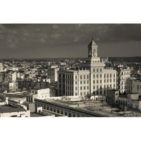 Cuba Havana Edificio Bacardi building Canvas Art - Walter Bibikow DanitaDelimont (18 x 12)