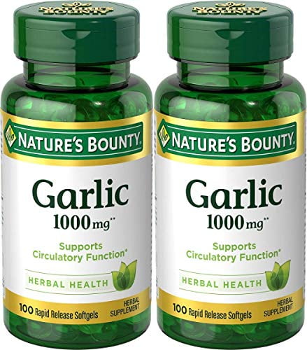 Nature's Bounty Garlic Extract 1000 mg Softgels 100 ea (Pack of 2)