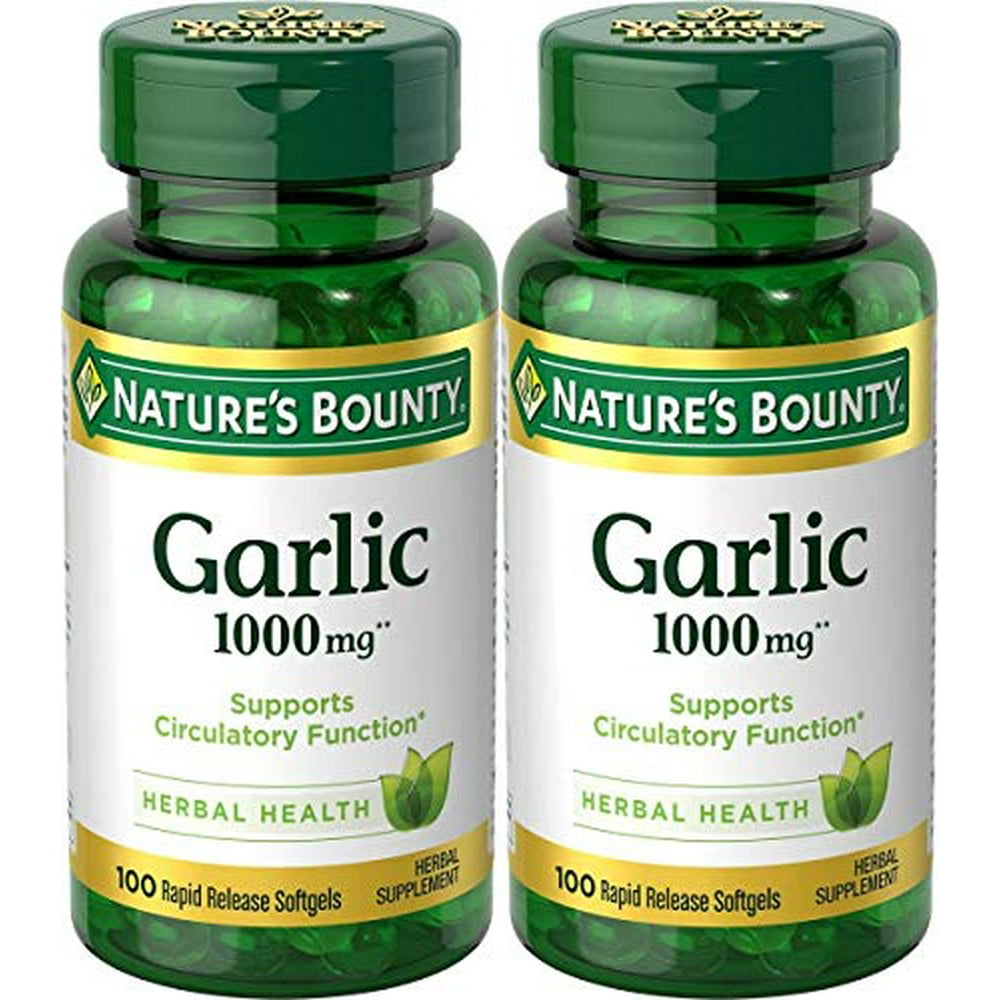 Nature's Bounty Garlic Extract 1000 mg Softgels 100 ea (Pack of 2
