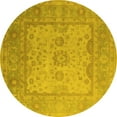 thumbnail image 1 of Ahgly Company Indoor Round Oriental Yellow Industrial Area Rugs, 4' Round, 1 of 4
