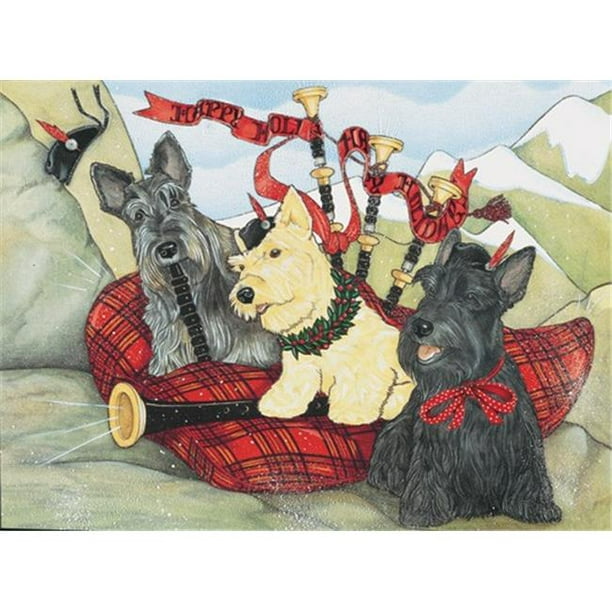 Pipsqueak Productions C936 Écossais Terriers de Noël Cartes en Boîte - Pack de 10