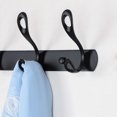 thumbnail image 4 of Uxcell  3 Hooks w Screws Household Dual Wall Hooks DIY Coat Towel Holder Zinc Alloy Black 1pcs, 4 of 7