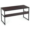 thumbnail image 4 of Patiojoy 55" Industrial Computer Desk Contemporary Writing Table with Storage Shelf Coffee, 4 of 5