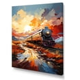thumbnail image 2 of Designart "Orange Train Sublime Horizon" Modern Wall Art Print, 2 of 5