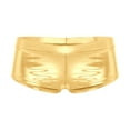 thumbnail image 4 of TiaoBug Women's Shiny Metallic Rave Booty Shorts Liquid Wet Look Bottoms Hot Pants Festival Costume Gold S, 4 of 7