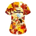 thumbnail image 4 of QATAINLAV Scrubs for Women Thanksgiving Turkey Print V Neck Short Sleeve Nursing Scrub Tops Stretchy Working Uniform Medical Scrub Shirts Orange M, 4 of 7