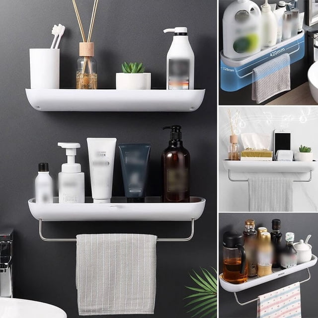 LSLJS Bathroom Storage Rack, Toilet, Restroom, Washstand, Wall Towel Storage Rack, Non Perforated Wall Mounted Bathroom, Home Kitchen Gadgets Accessories