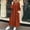 Orange, variant on DuoJiaJ Womens Casual Dress, Crew Neck Button Front Swing Long Sleeve Dresses Black S-2XL