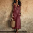 thumbnail image 2 of zbxnLI Women's Maxi Dress Spaghetti Strap Casual Loose Long Dresses with Pockets Summer Beach Vacation Sundress, 2 of 7
