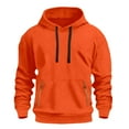 thumbnail image 4 of Ulanda Boys 2pc Sweatshirts Long Sleeve Fleece Hoodie with Pant Thick Fashion Plain Hooded Pullover for Teens Kids Clothes (Orange, 13-14 Years), 4 of 5