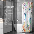 thumbnail image 2 of Extra Long Shower Curtain 72 x 84, Hummingbird Floral Shower Curtain for Bathroom, Tropical Flower Bird Butterfly Waterproof Fabric Shower Curtain Set with Hooks, 2 of 6