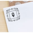 thumbnail image 3 of Printtoo Alphabet Q Monogram Initial Square Swirl Border Self Inking Rubber Stamp Office Stationary, 3 of 7
