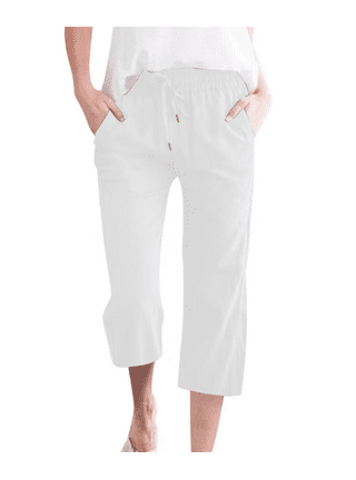 White clearance cotton capris