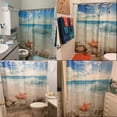 thumbnail image 6 of Starfish Beach Shower Curtain Set Seashell Beach Theme Waterproof Polyester Fabric Bathroom Decor 72 x 72 inch, 6 of 6