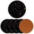 thumbnail image 2 of Constellation Microfiber Leather Round Coasters (6PCS) - Set of 6 Drink Coasters, 11x11 cm/4.3x4.3 Inches, and Heat Table Coasters for Glasses, Cups, and Mugs, 2 of 6