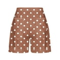 thumbnail image 5 of Sakmal Shorts Womens Wide Leg Brown Polka Dot Comfy Shorts with Pockets, 5 of 6