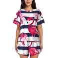 thumbnail image 1 of Vsdgher Pyjama pour Femmes à Motif de Flamants Roses Roses, Ensemble de Sommeil 2 Pcs à Manches Courtes, Ensemble de Pyjama d'Été Doux, Ensembles de Détente Décontractés, 2 Pcs Pj-4X-Grand, 1 of 6